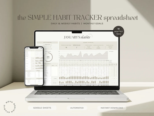 Habit Tracker for Excel & Google sheet